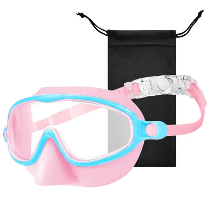 Lunettes de natation enfant avec couvre-nez – Vision panoramique, anti-buée & protection UV 99% | 3-12 ans