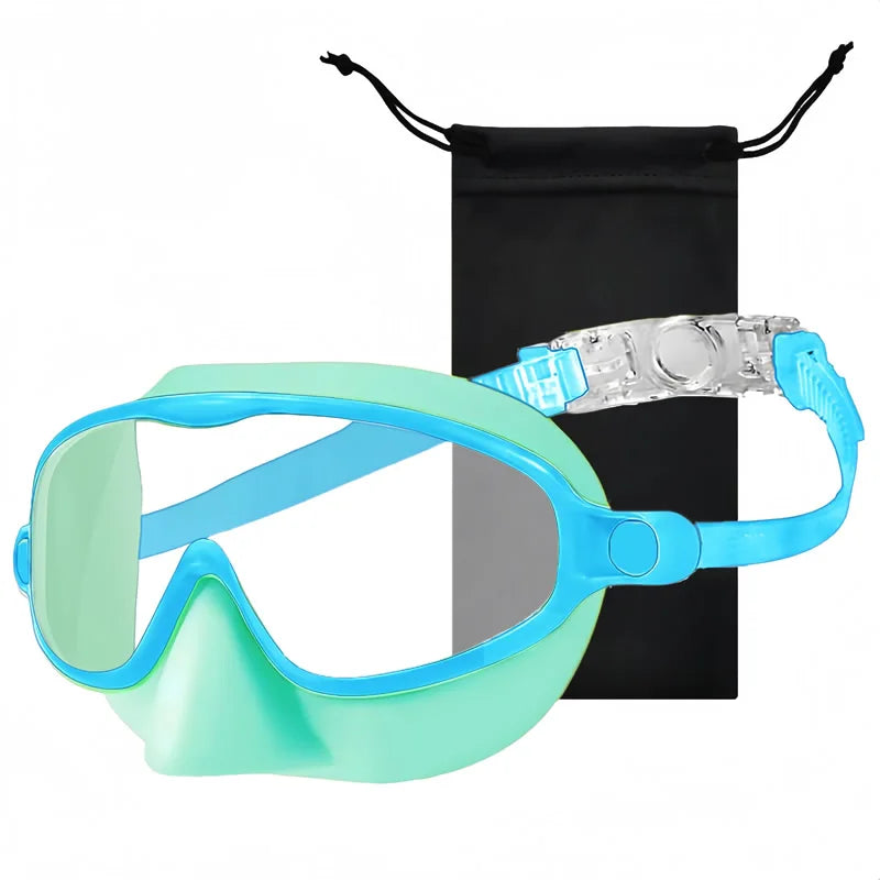 Lunettes de natation enfant avec couvre-nez – Vision panoramique, anti-buée & protection UV 99% | 3-12 ans
