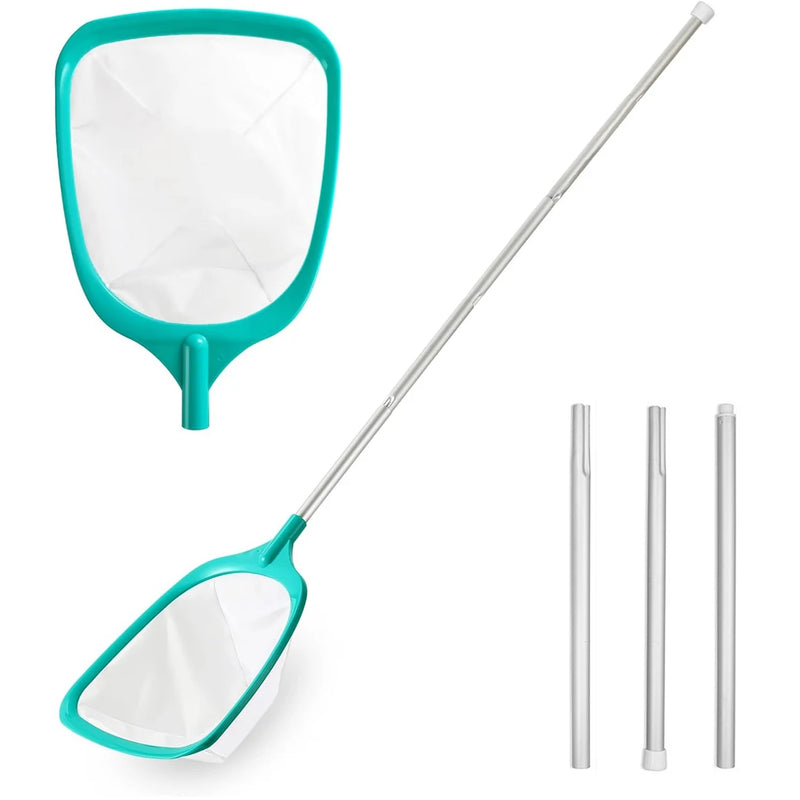 Épuisette de Piscine Télescopique – Filet Ramasse-Feuilles Manche Extensible