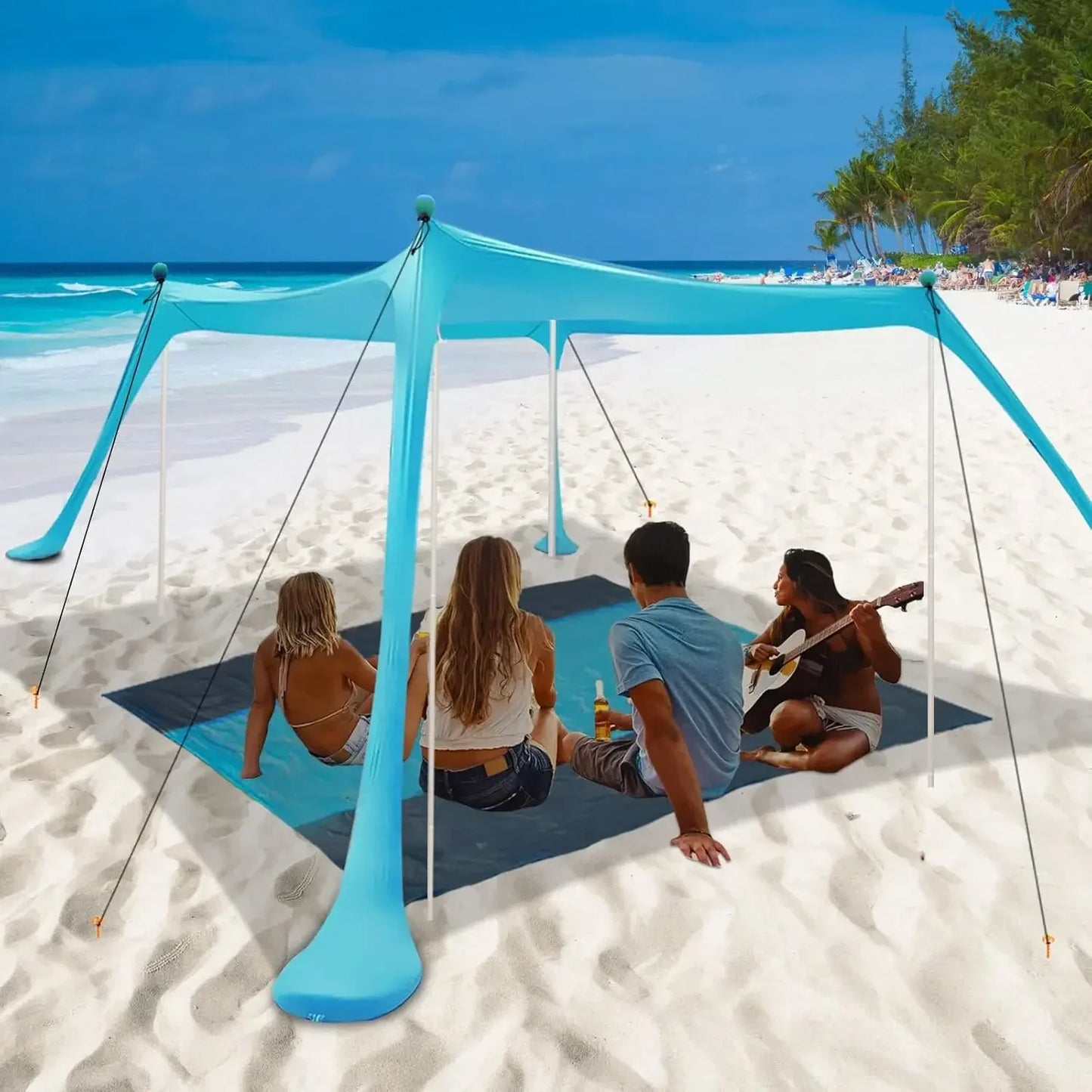Tente de Plage Pare-Soleil – Protection UV 98%, Légère & Portable, 1-3 Personnes