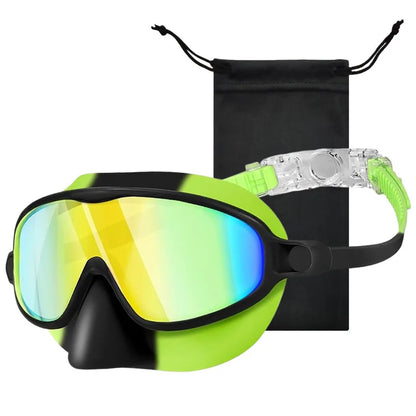 Lunettes de natation enfant avec couvre-nez – Vision panoramique, anti-buée & protection UV 99% | 3-12 ans