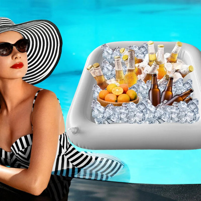 Buffet Gonflable de Piscine – Bac à Glaçons & Plateau Apéro Flottant