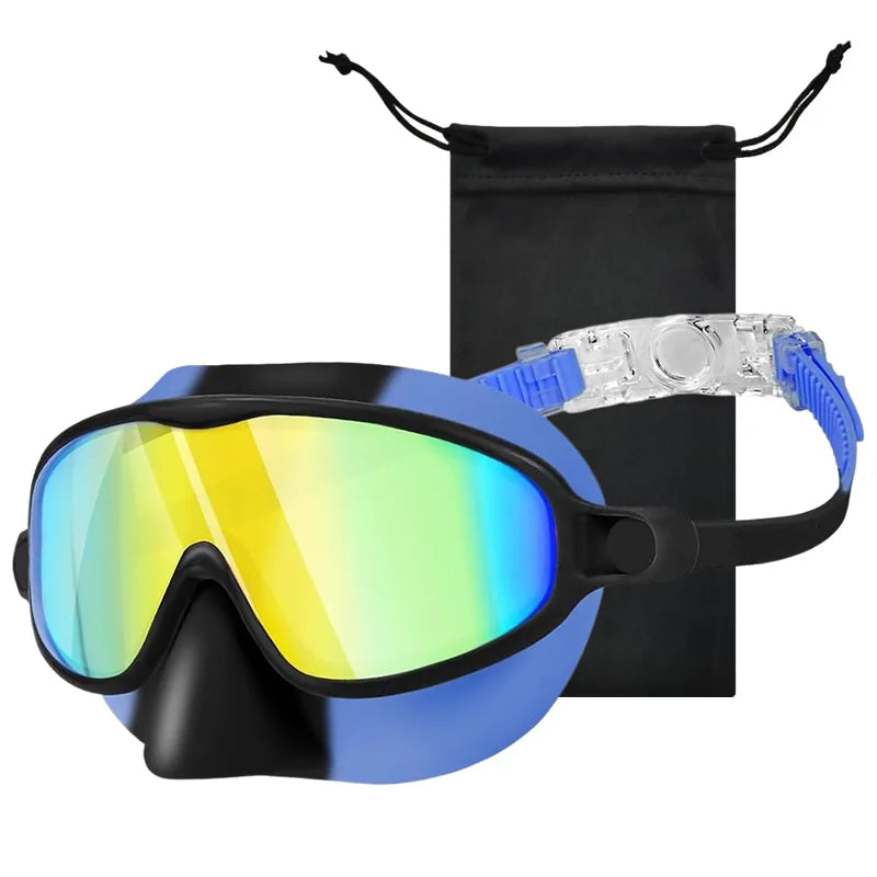 Lunettes de natation enfant avec couvre-nez – Vision panoramique, anti-buée & protection UV 99% | 3-12 ans